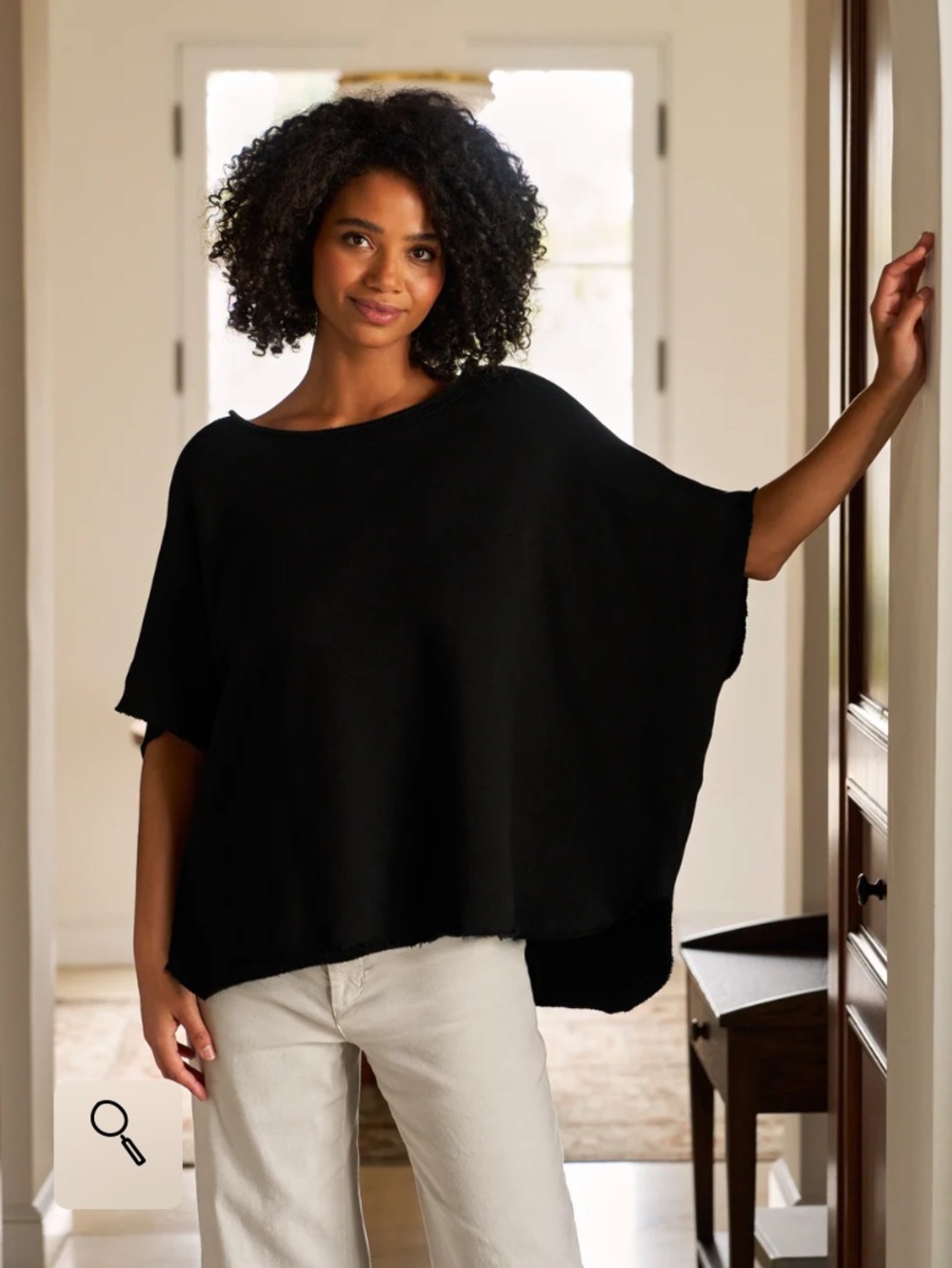 Frank & Eileen Olive Original Capelet O/S Black Triple Terry